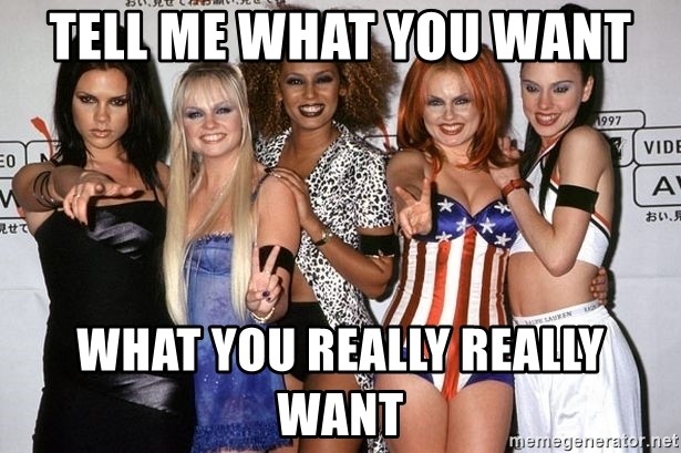Spice Girls Tell me what you want meme
